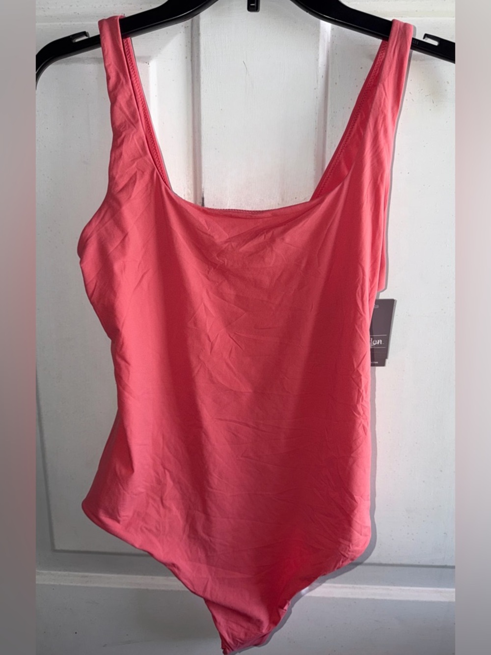 Auden Scoop Neck Coral-Pink Bodysuit